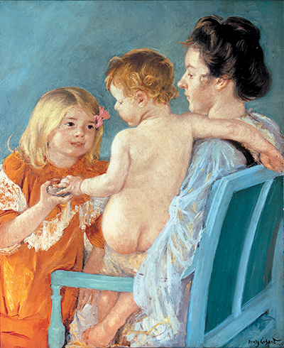 Sara Handing a Toy to the Baby Mary Cassatt